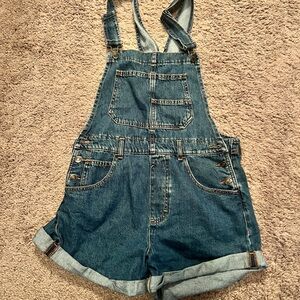 We The Free Blue Denim Overalls